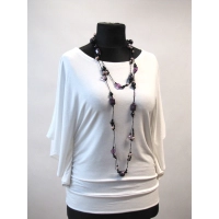 Bluzeczka Diana z pięknymi falbaniastymi rękawami - ecru